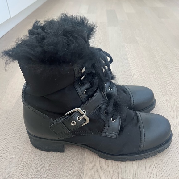 Prada Shearling Combat Boot - Picture 3 of 12